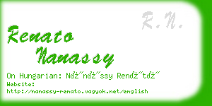 renato nanassy business card